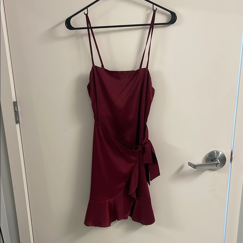 Elegant Burgundy Wrap Dress